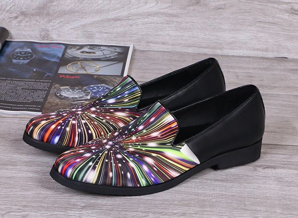men fashion colorful round toe leather shoes shoes men evening party stage dress flats, Black
men fashion colorful round toe leather shoes shoes men evening party stage dress flats, Black