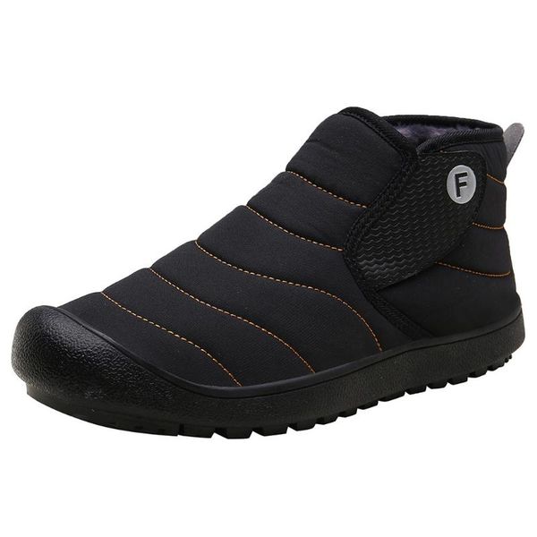 new winter men's boots solid color warm ankle boots plus velvet snow fashion sports waterproof cotton, Black
new winter men's boots solid color warm ankle boots plus velvet snow fashion sports waterproof cotton, Black
