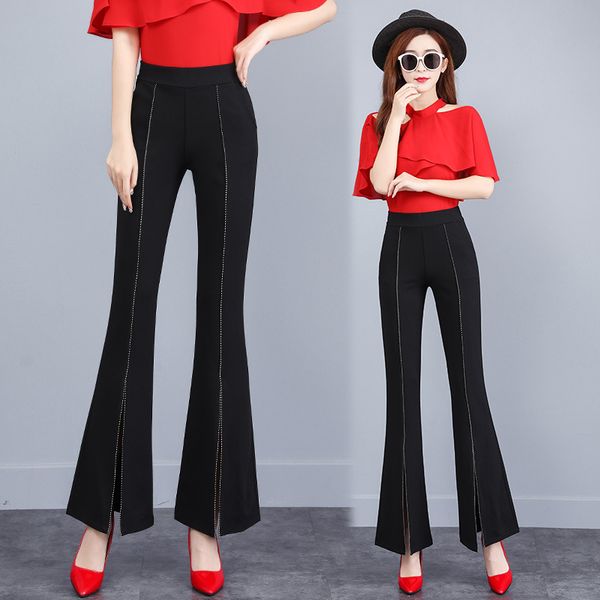 new style korean-style slimming drape bell-bottom pants weila pendant sense slim fit slit high waist pants children, Black
new style korean-style slimming drape bell-bottom pants weila pendant sense slim fit slit high waist pants children, Black