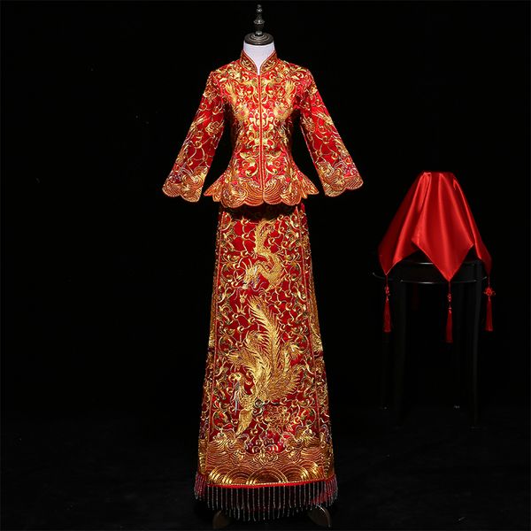 embroidery dragon&phoenix cheongsam oriental marriage dress set mandarin collar qipao evening gowns vintage vestidos, Red
embroidery dragon&phoenix cheongsam oriental marriage dress set mandarin collar qipao evening gowns vintage vestidos, Red