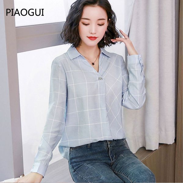 2019 spring women blouses shirts long sleeve plaid ladies office ladies shirts work casual female blouses, White
2019 spring women blouses shirts long sleeve plaid ladies office ladies shirts work casual female blouses, White