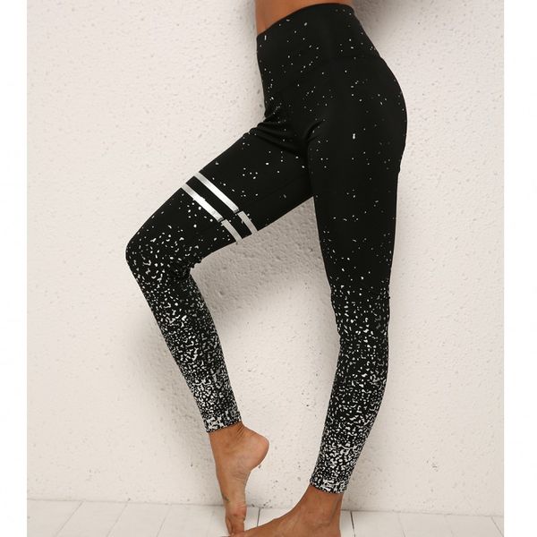new women's gold printed leggings without transparent sports fitness leggings stitching women's pants, Black
new women's gold printed leggings without transparent sports fitness leggings stitching women's pants, Black