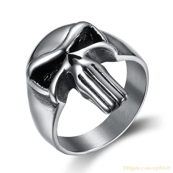 hip hop punk movie style the punisher design highly polished stainless steel finger rings jewelry amulet, Silver
hip hop punk movie style the punisher design highly polished stainless steel finger rings jewelry amulet, Silver