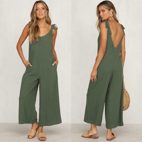 backless overalls trousers jumpsuit women summer loose sleeveless o neck casual wide leg pants 4 color s-xl, Black;white
backless overalls trousers jumpsuit women summer loose sleeveless o neck casual wide leg pants 4 color s-xl, Black;white