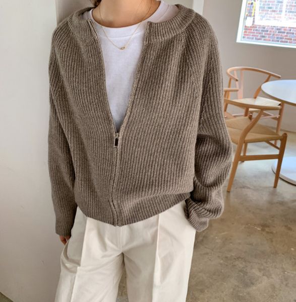 women winter autumn sweater coat with zipper long sleeve korean chic solid streetwear loose jumper casual sueter mujer invierno
women winter autumn sweater coat with zipper long sleeve korean chic solid streetwear loose jumper casual sueter mujer invierno