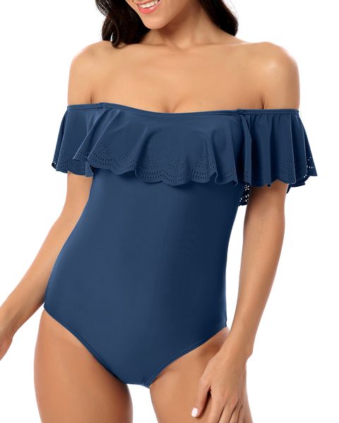 women's swimsuit one piece halter beachwear elegant flounce falbala swimwear off shoulder bathing suit blue, White;black
women's swimsuit one piece halter beachwear elegant flounce falbala swimwear off shoulder bathing suit blue, White;black