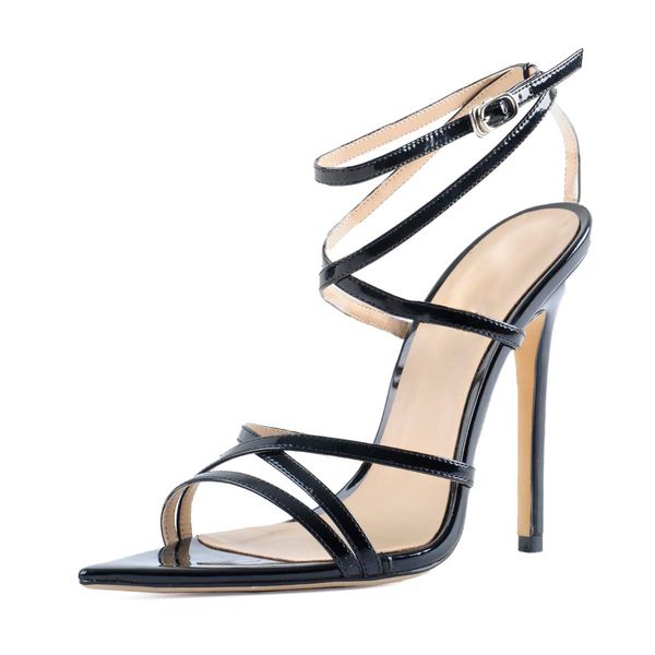 designer shoes 2019 new fashion sandals pointed toes gladiator cross-tied stiletto heel chic sandals patent leather high heels women party, Black
designer shoes 2019 new fashion sandals pointed toes gladiator cross-tied stiletto heel chic sandals patent leather high heels women party, Black