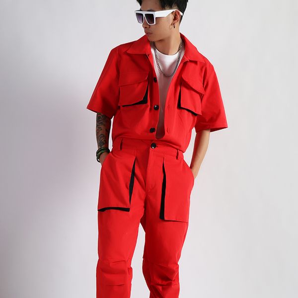 2019 bright red cotton one-piece short-sleeved workwear one-piece plus-size nightclub workwear, Black
2019 bright red cotton one-piece short-sleeved workwear one-piece plus-size nightclub workwear, Black