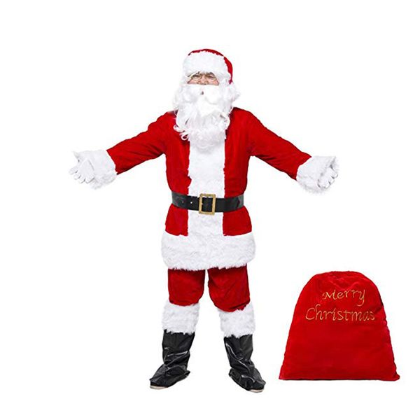 santa claus suit 11pcs velvet christmas costume father fancy clothes xmas cosplay, Black;red
santa claus suit 11pcs velvet christmas costume father fancy clothes xmas cosplay, Black;red
