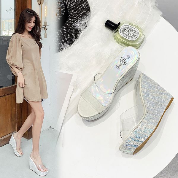 female shoes med slippers heels jelly slides platform on a wedge shose women 2020 high transparent summer pu fabric basic rome, Black
female shoes med slippers heels jelly slides platform on a wedge shose women 2020 high transparent summer pu fabric basic rome, Black
