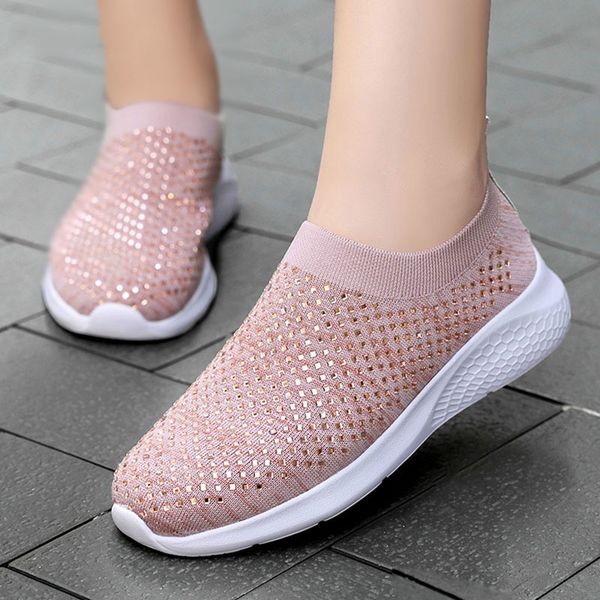 women's flats bling sneakers autumn vulcanized shoes crystal soft comfort light ladies casual 2020 slip on female sock shoes, Black
women's flats bling sneakers autumn vulcanized shoes crystal soft comfort light ladies casual 2020 slip on female sock shoes, Black
