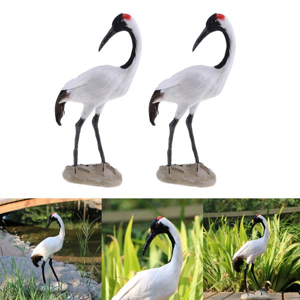set of 2 artificial feathered fake red-crowned crane realistic birds statues simulation ornaments, for home garden décor
set of 2 artificial feathered fake red-crowned crane realistic birds statues simulation ornaments, for home garden décor