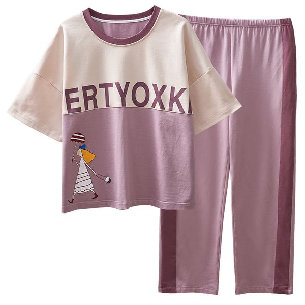 women pajamas summer 100%cotton cartoon pajama sets short +long pants pajama o-neck casual big size -xxl pijama mujer, Blue;gray
women pajamas summer 100%cotton cartoon pajama sets short +long pants pajama o-neck casual big size -xxl pijama mujer, Blue;gray