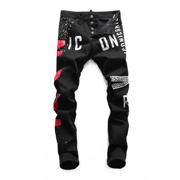 new 2020 trend wash fashion men 's casual tight black low waist inkjet d2 men' s jeans, Blue
new 2020 trend wash fashion men 's casual tight black low waist inkjet d2 men' s jeans, Blue