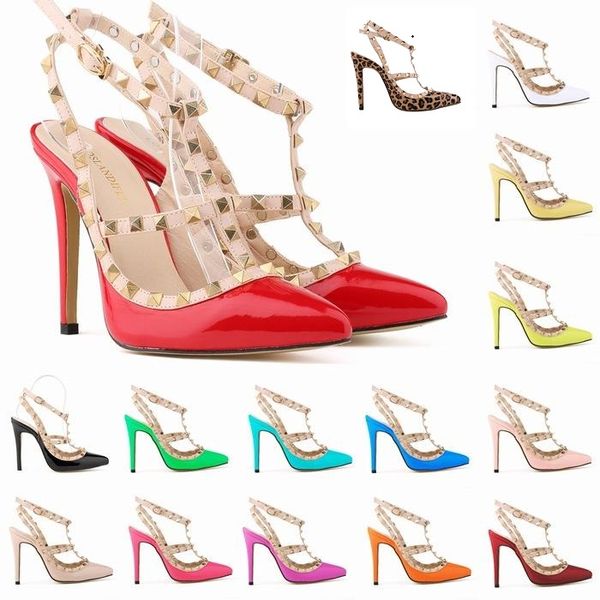 designer shoes pointed toe 2-strap with studs heels patent leather rivets sandals women pink grey shoes valentine high heel shoes, Black
designer shoes pointed toe 2-strap with studs heels patent leather rivets sandals women pink grey shoes valentine high heel shoes, Black