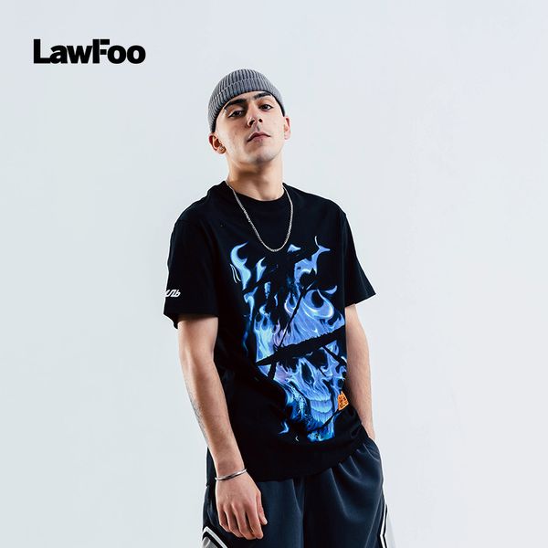 lawfoo men's wear 2019 spring and summer new style popular brand blue flame skull printed men's cotton t-shirt, White;black
lawfoo men's wear 2019 spring and summer new style popular brand blue flame skull printed men's cotton t-shirt, White;black