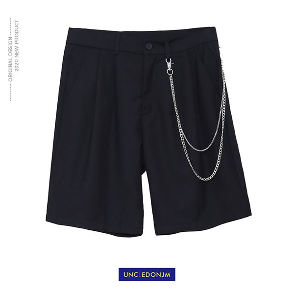 uncledonjm chain decorative shorts men's fashion brand vertical straight shorts streetwear straight knee length nc-9844, White;black
uncledonjm chain decorative shorts men's fashion brand vertical straight shorts streetwear straight knee length nc-9844, White;black