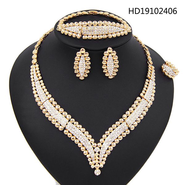 yulaili african wedding jewelry sets romantic design crystal necklace stud earrings ring bracelet for women party accessories, Silver
yulaili african wedding jewelry sets romantic design crystal necklace stud earrings ring bracelet for women party accessories, Silver