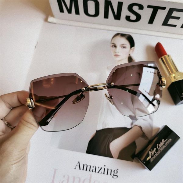 gradient rimless sunglasses women 2019 vintage square sun glasses brand brown sunglass lentes de sol, White;black
gradient rimless sunglasses women 2019 vintage square sun glasses brand brown sunglass lentes de sol, White;black