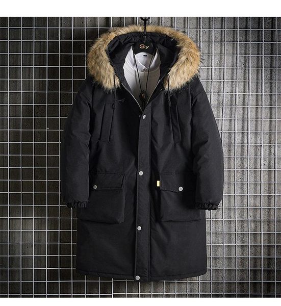 fashion solid color men winter coats warm down jacket hooded fur mens clothing mens designer jacket, Black
fashion solid color men winter coats warm down jacket hooded fur mens clothing mens designer jacket, Black