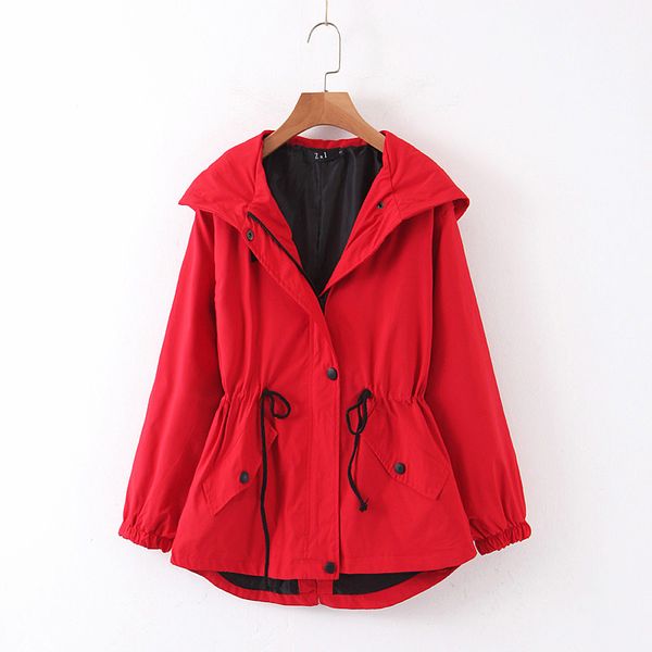 ladies autumn gray red black short trench coat 2019 new tie waist pocket korean version of the hooded windbreaker ladies style w, Tan;black
ladies autumn gray red black short trench coat 2019 new tie waist pocket korean version of the hooded windbreaker ladies style w, Tan;black