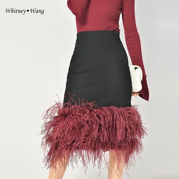 whitney wang 2020 spring fashion streetwear feathers patchwork midi skirt women elegant office lady skirts party wear, Black
whitney wang 2020 spring fashion streetwear feathers patchwork midi skirt women elegant office lady skirts party wear, Black
