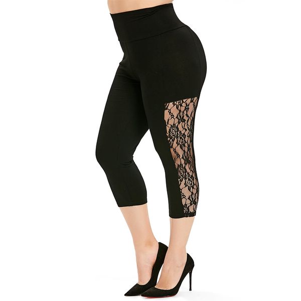 woman's hollow lace stitch leggings new plus size high waist lace capri leggins fitness push up workout sport legging pants, Black
woman's hollow lace stitch leggings new plus size high waist lace capri leggins fitness push up workout sport legging pants, Black