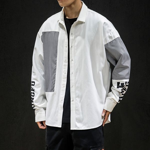 2019 spring autumn fashion mens thick shirts cotton long sleeve big size 3xl 4xl 5xl patchwork letter prints black white color, White;black
2019 spring autumn fashion mens thick shirts cotton long sleeve big size 3xl 4xl 5xl patchwork letter prints black white color, White;black