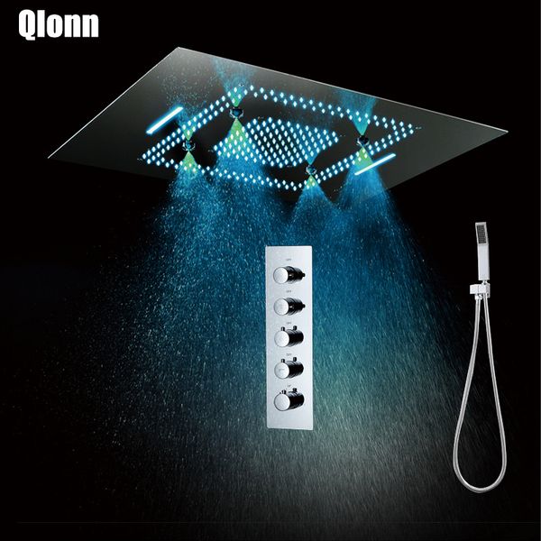 64 colors adjust led chrome rectangle shower head rainfall waterfall mist bathroom thermostatic brass shower faucets shower set
64 colors adjust led chrome rectangle shower head rainfall waterfall mist bathroom thermostatic brass shower faucets shower set