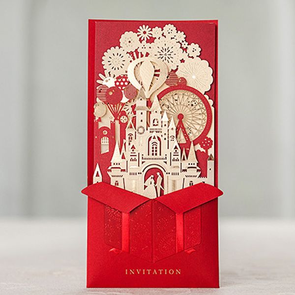wishmade red laser cut 3d wedding invitations kit with bride and groom in castle invites cards for engagement marriage wedding bridal shower, Black
wishmade red laser cut 3d wedding invitations kit with bride and groom in castle invites cards for engagement marriage wedding bridal shower, Black