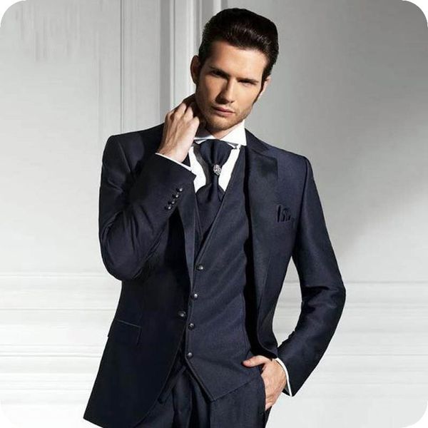 handsome men's wedding suits italy custom made navy blue groom tuxedo slim fit costume homme man blazer jacket 3piece coat pants vest, Black;gray
handsome men's wedding suits italy custom made navy blue groom tuxedo slim fit costume homme man blazer jacket 3piece coat pants vest, Black;gray