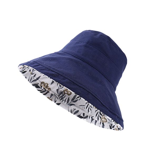 two sides of floral reversible bucket cap fisherman hat summer portable travel leisure sun hat, Blue;gray
two sides of floral reversible bucket cap fisherman hat summer portable travel leisure sun hat, Blue;gray