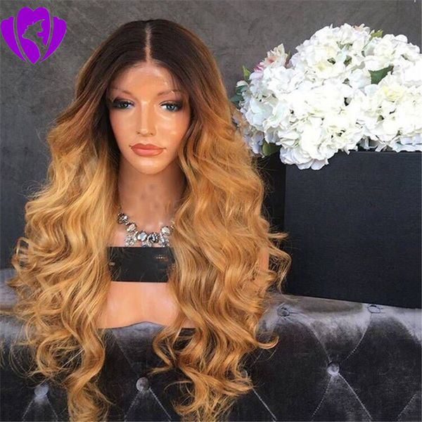 22 inch ombre wig glueless blonde synthetic lace front wig with dark roots 180 density heat resistant, Black
22 inch ombre wig glueless blonde synthetic lace front wig with dark roots 180 density heat resistant, Black