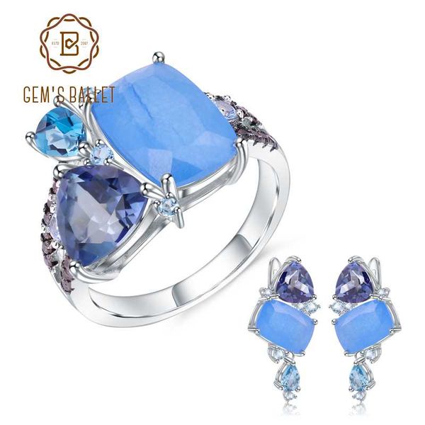 gem's ballet natural aqua-blue calcedony geometric casual jewelry 925 sterling silver ring earrings jewelry set for women gift, Black
gem's ballet natural aqua-blue calcedony geometric casual jewelry 925 sterling silver ring earrings jewelry set for women gift, Black