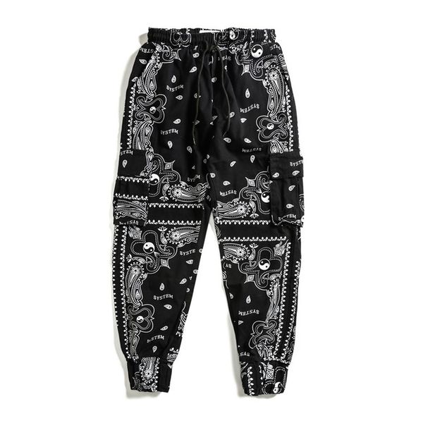 bandana jogging pants men women elastic waist side pockets men's pants trousers, Black
bandana jogging pants men women elastic waist side pockets men's pants trousers, Black