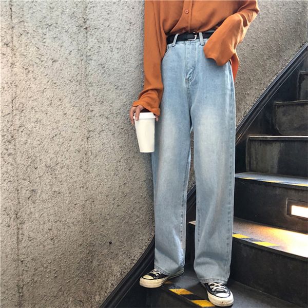 2020 jeans ladies casual korean version wild simple simple full length fashion chic loose high waist retro women jeans, Blue
2020 jeans ladies casual korean version wild simple simple full length fashion chic loose high waist retro women jeans, Blue