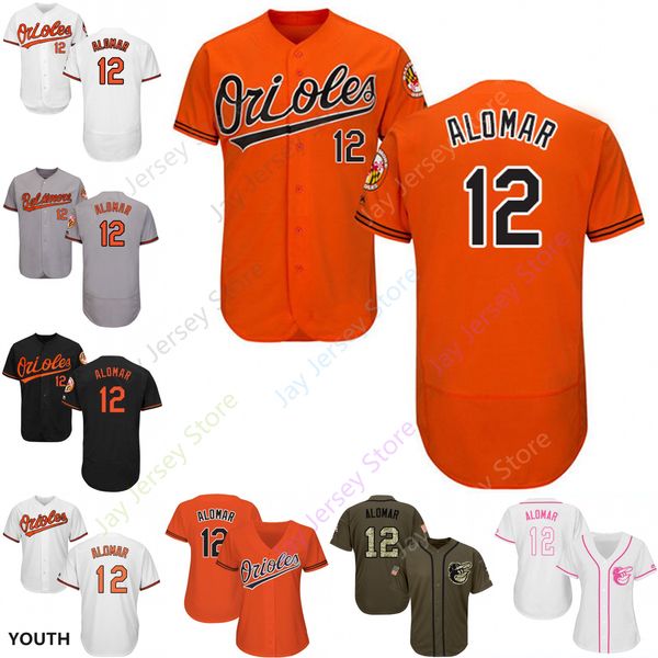2019 Baltimore 12 Roberto Alomar Jersey Orioles Jerseys Cool Base Flexbase Home Away White Black Red Grey Pullover Button Men Women Youth
2019 Baltimore 12 Roberto Alomar Jersey Orioles Jerseys Cool Base Flexbase Home Away White Black Red Grey Pullover Button Men Women Youth