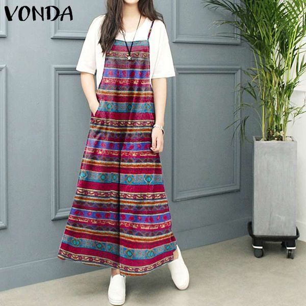 women rompers vonda 2020 ladies sleeveless vintage printed casual playsuits plus size bohemian overalls femme jumpsuits, Black;white
women rompers vonda 2020 ladies sleeveless vintage printed casual playsuits plus size bohemian overalls femme jumpsuits, Black;white