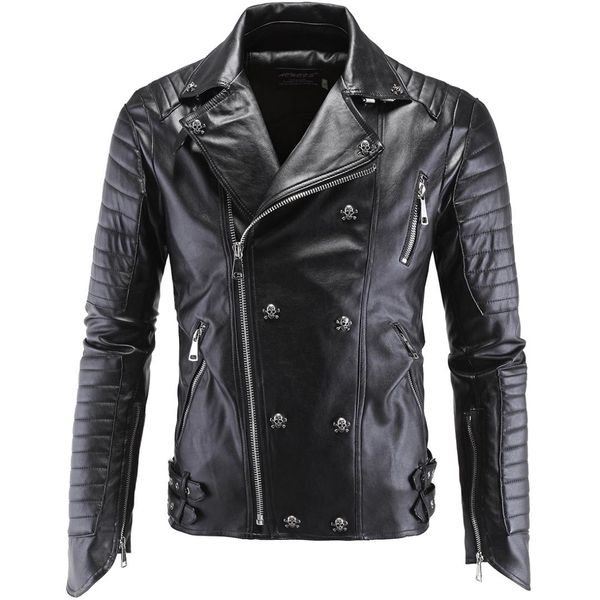 fashion men's winter leather double breasted jackets faux jacket stylish slim fit coats men moto skull suede jacket for men, Black
fashion men's winter leather double breasted jackets faux jacket stylish slim fit coats men moto skull suede jacket for men, Black