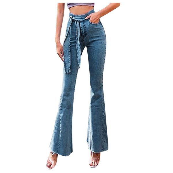 women flare high waist jeans skinny jeans woman vintage drawstring waist bell bottom denim pants boyfriend spodnie damskie, Blue
women flare high waist jeans skinny jeans woman vintage drawstring waist bell bottom denim pants boyfriend spodnie damskie, Blue