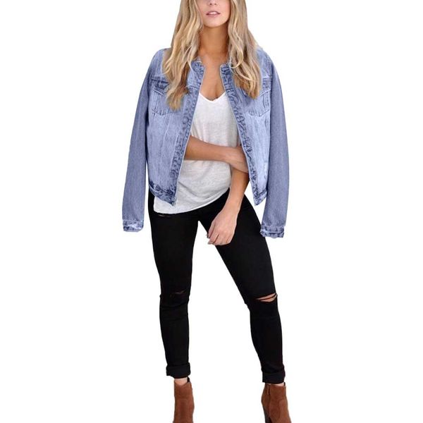 women autumn winter denim upset jacket vintage long sleeve loose jeans jacket coat casual solid streetwear outerwear, Black;brown
women autumn winter denim upset jacket vintage long sleeve loose jeans jacket coat casual solid streetwear outerwear, Black;brown