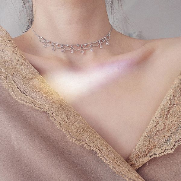925 sterling silver zircon water drop short necklace simple charm tassels choker for women clavicle collares pendant chokers party jewelry
925 sterling silver zircon water drop short necklace simple charm tassels choker for women clavicle collares pendant chokers party jewelry