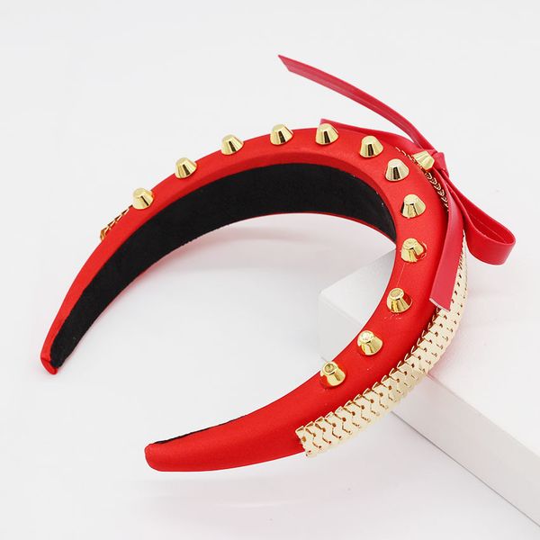 baroque style rivet chain bow red headband vintage women wide headbands catwalk party headpiece hair jewelry accessories tiara, Golden;white
baroque style rivet chain bow red headband vintage women wide headbands catwalk party headpiece hair jewelry accessories tiara, Golden;white