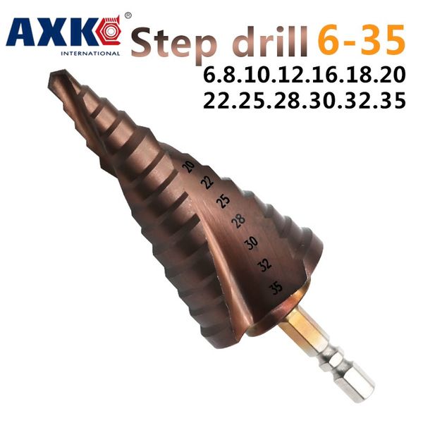 hss 6-35mm titanium coated spiral groove co m35 step drill bit with cobalt 13 steps 6.35mm hex shank pagoda drill bit dt188
hss 6-35mm titanium coated spiral groove co m35 step drill bit with cobalt 13 steps 6.35mm hex shank pagoda drill bit dt188
