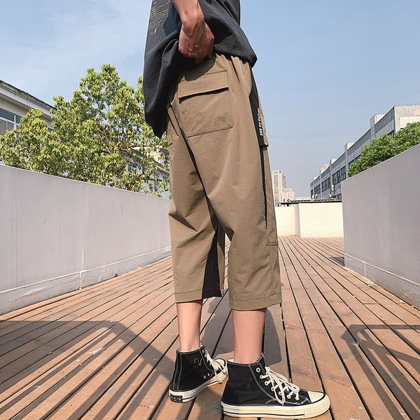 2019 summer new men's fashion casual harajuku sports port wind loose thin section korean version of the trend pants, Black
2019 summer new men's fashion casual harajuku sports port wind loose thin section korean version of the trend pants, Black