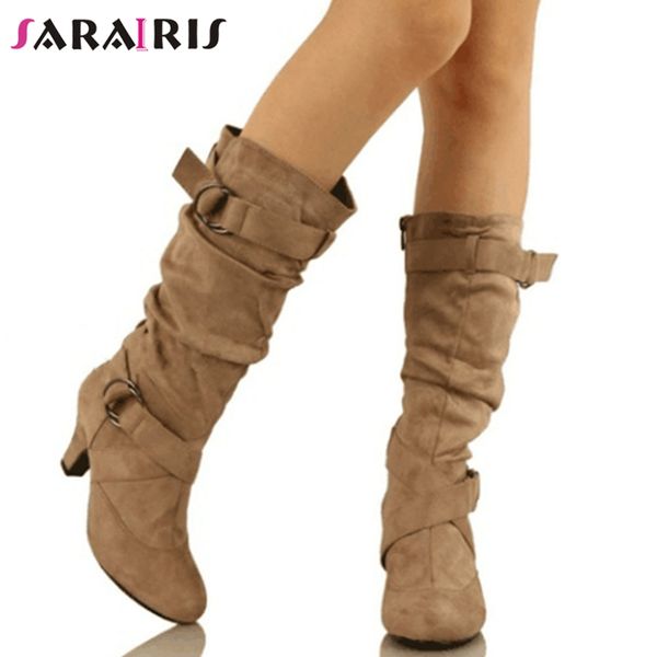 sarairis brand new ins big size 34-43 ladies high heels belt buckle shoes woman casual party autumn winter mid calf boots, Black
sarairis brand new ins big size 34-43 ladies high heels belt buckle shoes woman casual party autumn winter mid calf boots, Black