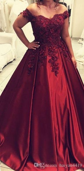burgundy prom dresses lace appliques flowers off shoulder satin pleats dark red long ball gown quinceanera evening party gowns wear, Black
burgundy prom dresses lace appliques flowers off shoulder satin pleats dark red long ball gown quinceanera evening party gowns wear, Black