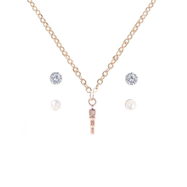 japan and south korea 2019 new fashion personality creative simple ladies key pendant necklace earrings set wholesale, Silver
japan and south korea 2019 new fashion personality creative simple ladies key pendant necklace earrings set wholesale, Silver