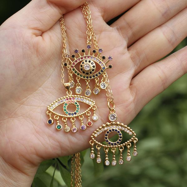 new design turkish devil's eye pendant necklace trendy dangle tassel cubic zircon pendants chain fashion evil eyes women jewelry fqvuv, Silver
new design turkish devil's eye pendant necklace trendy dangle tassel cubic zircon pendants chain fashion evil eyes women jewelry fqvuv, Silver