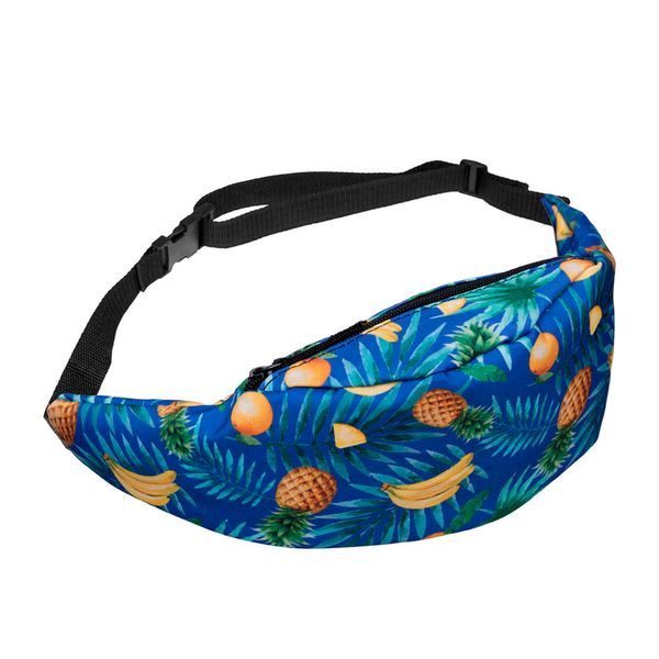 

2018 new fashion pineapple print cool casual waist pack morden outside phone travel handy fanny functional waist c25